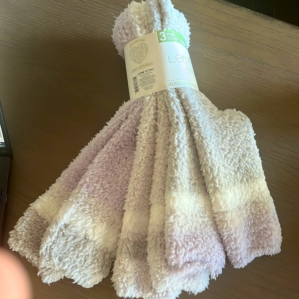 Lemon Cozy Crew Socks - Picture 2 of 5